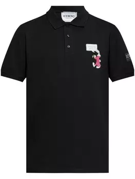 Iceberg рубашка поло с принтом, черный