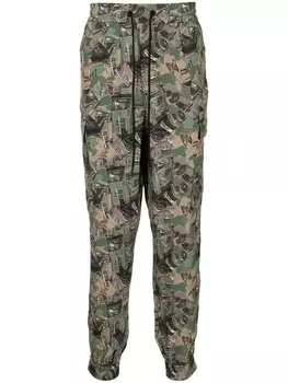 Iceberg спортивные брюки с камуфляжным принтом, коричневый