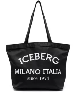 Iceberg сумка-шопер с логотипом, черный