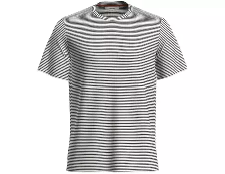 Icebreaker Мужская футболка из мериносового льна с короткими рукавами, цвет Snow/Midnight Navy/S