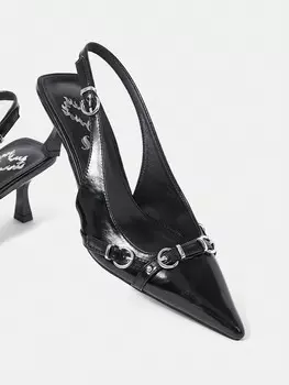ICON Модные туфли с острым носком на толстом каблуке, черные, Женские отпускные туфли Летняя распродажа, Хэллоуин, Рождество Shein, черный