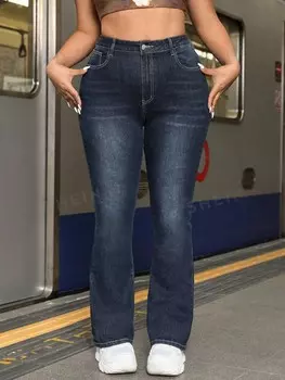 ICON Женские Зауженные джинсы больших размеров Shein, синий