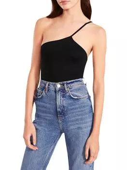 Icons Only Женский трикотажный боди на одно плечо BB Dakota, черный