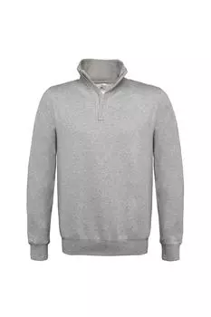 ID.004 Хлопковая толстовка с молнией на четверть B&C, серый