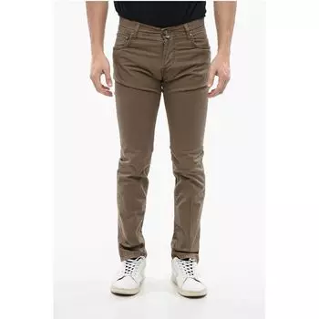ID 5-карманные брюки из эластичного хлопка Corneliani, Brown