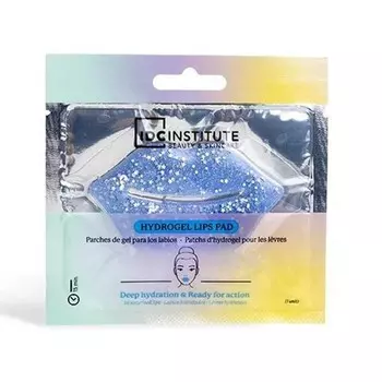 Idc Institute, Гидрогелевая маска для губ с блестками, синяя, 6 г