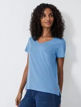 Идеальная футболка с v-образным вырезом slub Crew Clothing, цвет Bright Blue