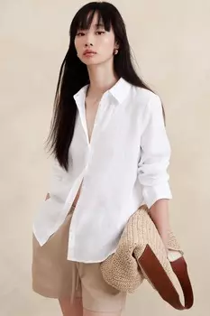 Идеальная льняная рубашка Banana Republic, белый
