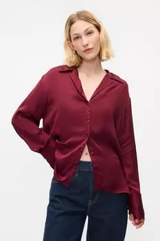 Идеальная рубашка из атласа Gap, красный