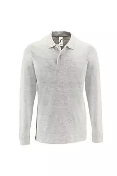 Идеальная рубашка-поло из пике с длинными рукавами SOL'S, черный