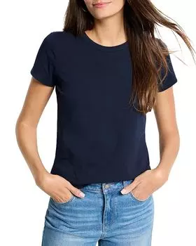 Идеальная вязаная футболка с круглым вырезом NIC+ZOE, синий