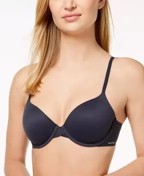 Идеально сидящий бюстгальтер-футболка с полным покрытием F3837 Calvin Klein, синий