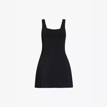 Идеальное мини-платье из переработанного полиамида стретч с квадратным вырезом Adanola, черный