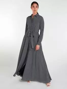 Идеальное платье-макси-рубашка в полоску с булавками Aab, синий/белый