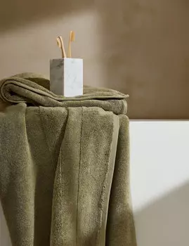 Идеальное турецкое роскошное хлопковое полотенце Marks & Spencer, хаки