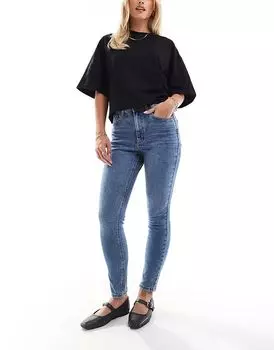 Идеальные узкие джинсы в средне-синем цвете ASOS