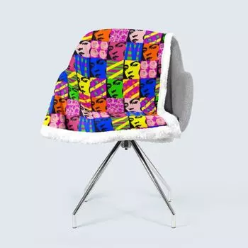 Идеальный подарок женщине, флисовое одеяло, покрывало, плед, для холодных дней, мягкая шерпа на левой стороне пледа, 145х180 см разноцветная, принт, стрекозы SDX, красный