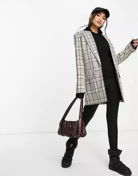 Идеальный удлиненный блейзер в клетку ASOS DESIGN