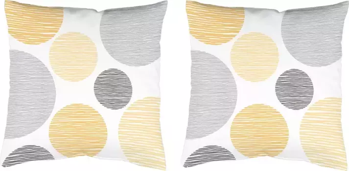 ИДЕИ ДЛЯ ДОМА Декоративная подушка "БОРДЕН", чехол без наполнителя, 2 шт HOME WOHNIDEEN 50х50 см, цвет gelb + bedruckt