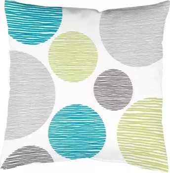 ИДЕИ ДЛЯ ДОМА Декоративная подушка "БОРДЕН", чехол на подушку с наполнителем, 1 шт HOME WOHNIDEEN 50х50 см, зеленый/синий