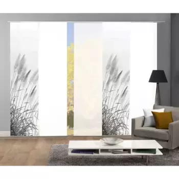 ИДЕИ ДЛЯ ДОМАШНЕЙ ЖИЗНИ Раздвижная штора «ПАМПАС», (1 шт.), ЦИФРОВАЯ ПЕЧАТЬ Home Wohnideen, серый
