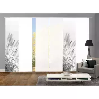 ИДЕИ ДЛЯ ДОМАШНЕЙ ЖИЗНИ Раздвижная штора «ПАМПАС», (1 шт.), ЦИФРОВАЯ ПЕЧАТЬ Home Wohnideen, серый