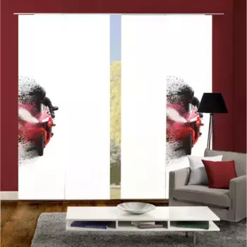 ИДЕИ ДЛЯ ДОМАШНЕЙ ЖИЗНИ Раздвижные шторы «AKIDO SET OF 4», (4 шт.), декоративная ткань под шелк, цифровая печать Home Wohnideen, красный/черный