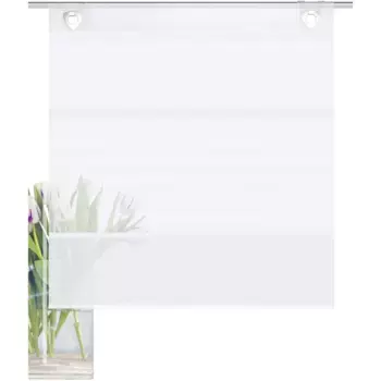 ИДЕИ ДЛЯ ДОМАШНЕЙ ЖИЗНИ Римская штора «JACOB», с люверсами, свободно висящая, однотонная Home Wohnideen, белый