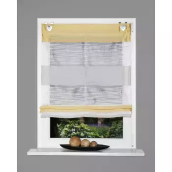 ИДЕИ ДЛЯ ДОМАШНЕЙ ЖИЗНИ Римская штора «Sarnia», с крючком, сверление не требуется Home Wohnideen, желтыйсерый
