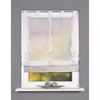 ИДЕИ ДЛЯ ДОМАШНЕЙ ЖИЗНИ Римская штора «YLVI», с петлями, свободно висит, эффект вуали Home Wohnideen, цвет silberfarben