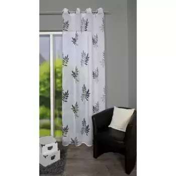 ИДЕИ ДЛЯ ДОМАШНЕЙ ЖИЗНИ Штора «БАМБУ», (1 шт.), ВxШ: 245x140, ШАРФ-УШЕК С ПРИНТОМ ЛИСТЬЯ Home Wohnideen, серый