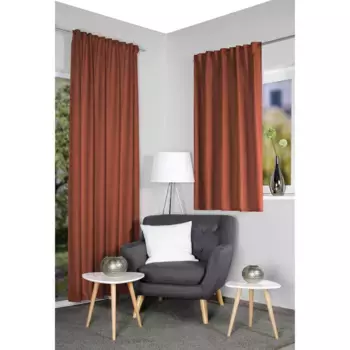 ИДЕИ ДЛЯ ДОМАШНЕЙ ЖИЗНИ Занавеска «ESKAMIO», (1 шт.), термопрозрачная, непрозрачная, льняная структура Home Wohnideen, цвет terra