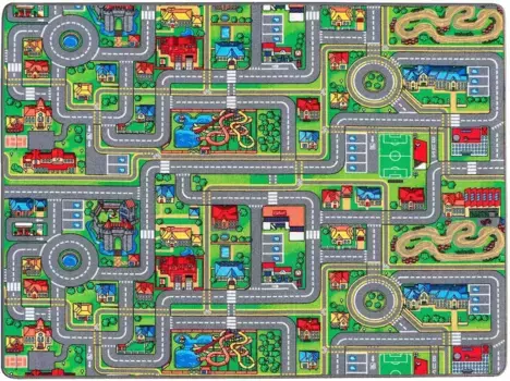 Идеи Primaflor в текстильном детском ковре "STREETS", прямоугольный, уличный игровой ковер, ширина улицы ок. 9 см, детская комната Primaflor-Ideen in Textil 95х200 см, цвет bunt