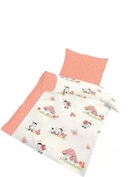 IDO Renforc детское постельное белье, пододеяльник, 2 предмета, 100 x 135 см, наволочка 40 x 60 см, коралловый жук DOBNIG