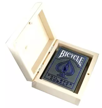 Игральные карты BICYCLE METALLUXE BLUE, 1 КОЛОДА, в деревянной коробке*
