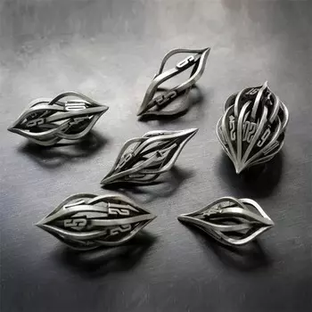 Игральные кости Mysterium Silver, набор из 7 металлических кубиков RGFK