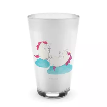 Игристое вино Mr. & Mrs. Panda Glass Unicorn - прозрачное - подарок, тост, подруги, стакан для капучино, единороги, подруга, украшение в виде единорога, латте макиато, единорог, пегас, белый