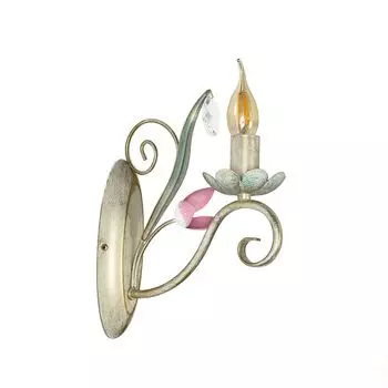 Игривый настенный светильник в бело-розовом цветочном стиле 1x E14, до 60 Вт, 230 В, из металла и стекла, светильники для прихожей, гостиной, столовой, настенный светильник внутри Licht-Erlebnisse