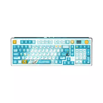 Игровая беспроводная клавиатура Valkyrie VK99, Mist, белый/голубой, английская раскладка