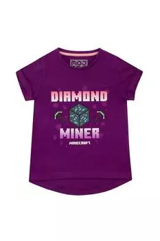 Игровая футболка Dimond Miner Minecraft, фиолетовый