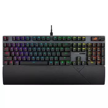 Клавиатура игровая Asus ROG Strix Scope II, NX Snow white, PBT, черный, английская раскладка