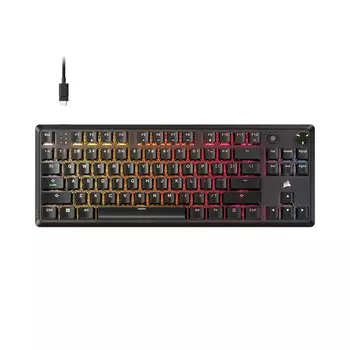 Игровая клавиатура Corsair K70 CORE TKL RGB, проводная, чёрный, английская раскладка