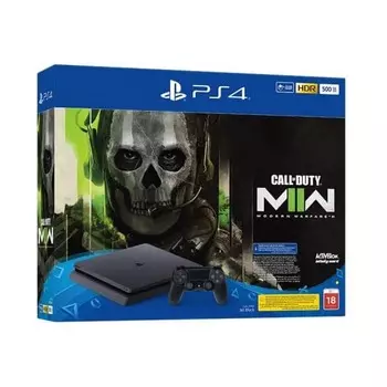 Игровая консоль Sony PlayStation 4 Slim, 500 ГБ + игра CoD MW II + геймпад, черный
