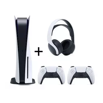 Игровая консоль Sony Playstation 5 Console Standard Edition + геймпад + Pulse 3D Wireless, 825 ГБ, белый
