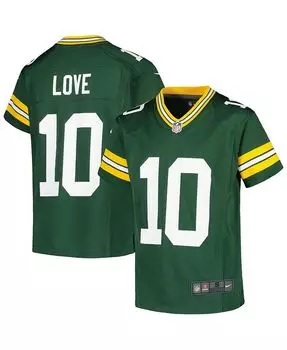 Игровая майка Big Boys Jordan Love Green Green Bay Packers Nike, зеленый