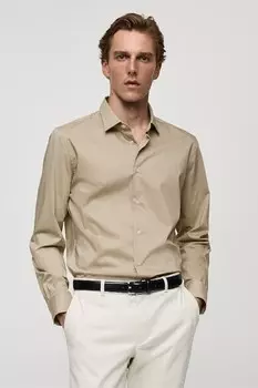 Игровая рубашка стандартного кроя Mango, бежевый