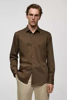 Игровая рубашка стандартного кроя Mango, коричневый