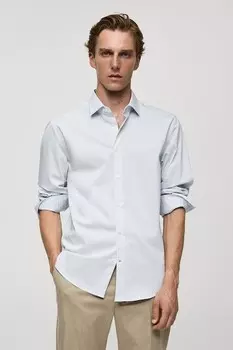 Игровая рубашка стандартного кроя Mango, светло-голубой