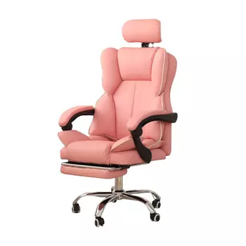 Игровое кресло Insdea HDA022-IV, латекс, алюминий, с подставкой для ног, розовый