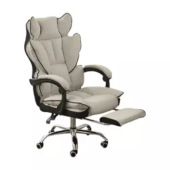 Игровое кресло Insdea HDA032, губка, сталь, подставка для ног, светло-серый